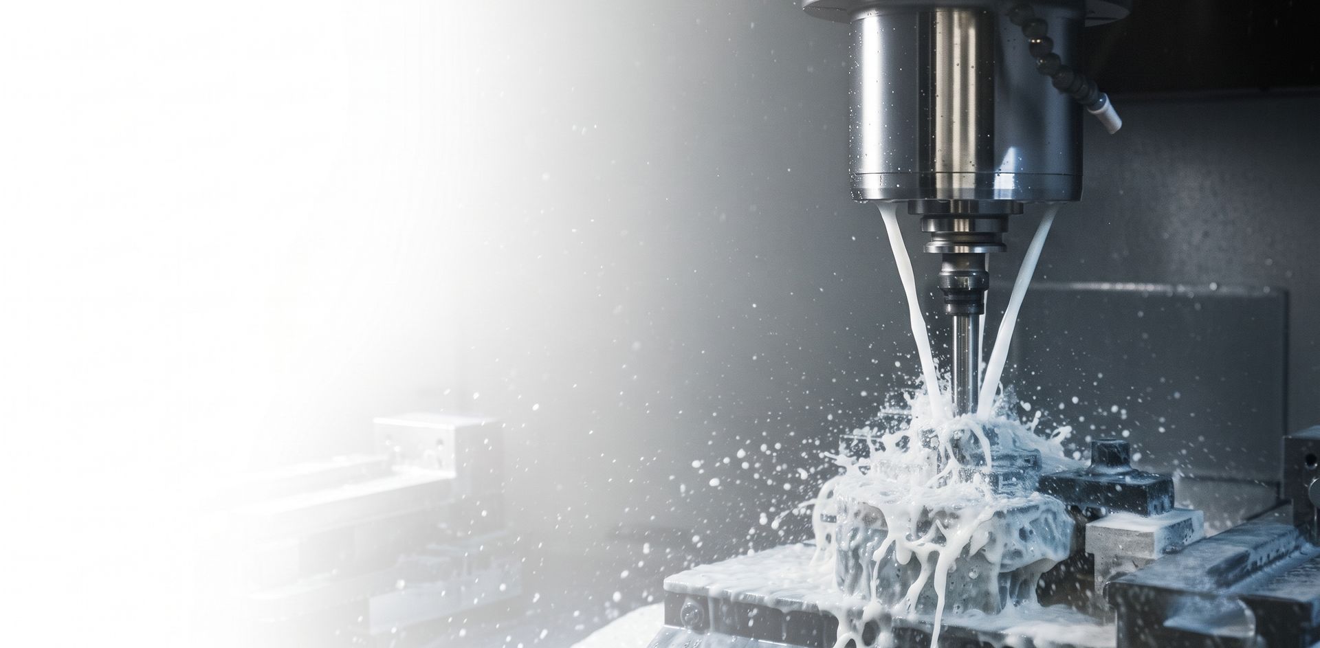 Coolant flooding a cutting tool during a machining operation